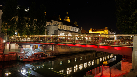 Verč Marjan_Mesarki most z odsevom_Ljubljana